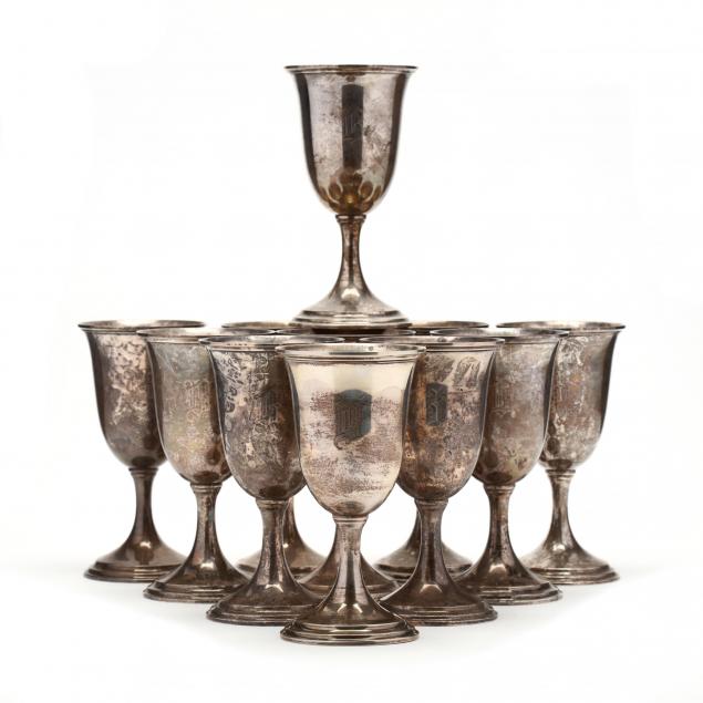 set-of-eleven-sterling-silver-trophy-goblets-s-kirk-son