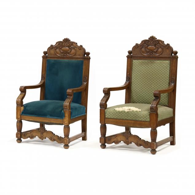 pair-of-antique-continental-carved-oak-armchairs