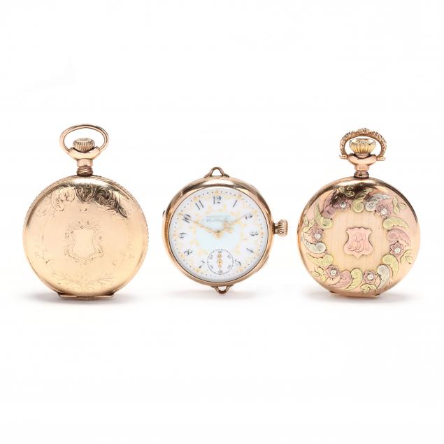 three-antique-gold-filled-lady-s-pocket-watches