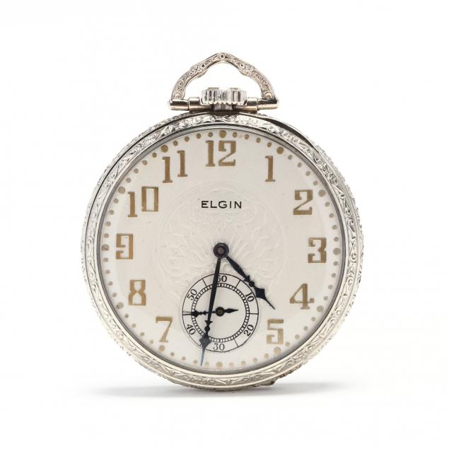 vintage-14kt-white-gold-filled-open-face-pocket-watch-elgin