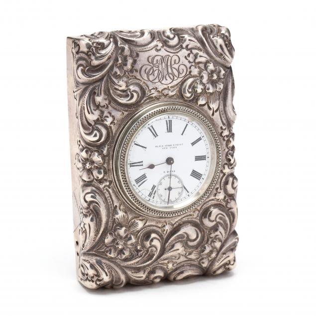 black-starr-frost-sterling-silver-paperweight-desk-clock