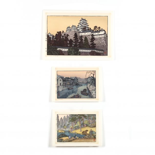 yoshida-toshi-japanese-1911-1995-three-woodblock-prints