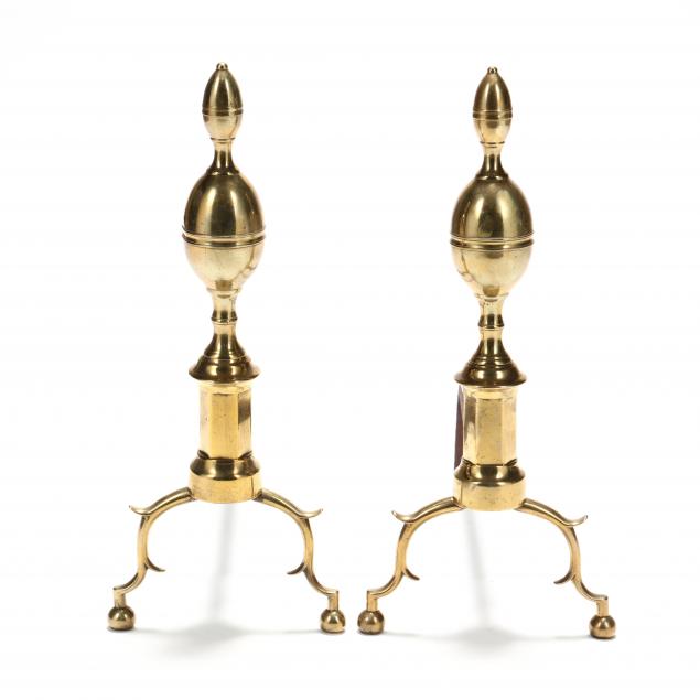 pair-of-chippendale-lemon-top-brass-andirons