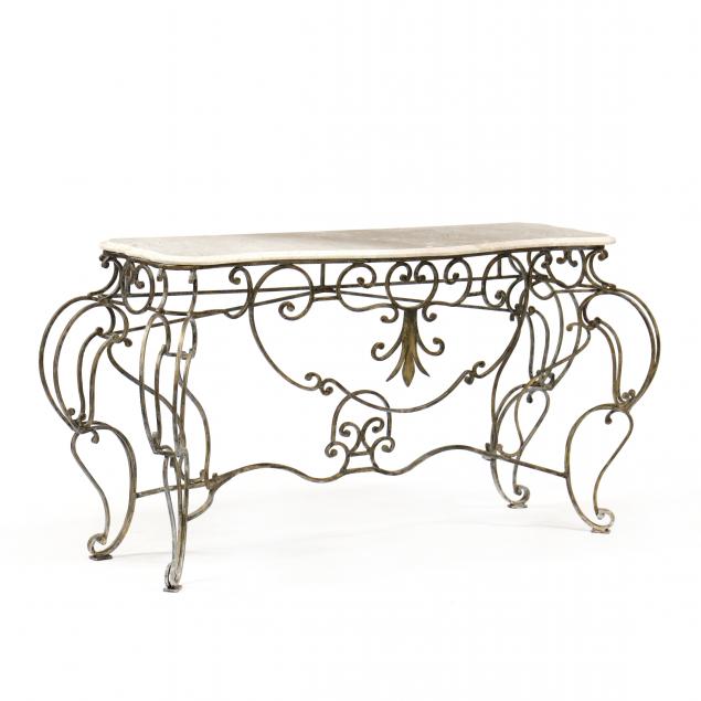 spanish-style-iron-and-marble-console-table