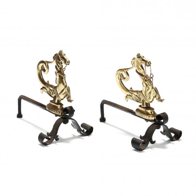 pair-of-hippocampus-form-brass-andirons