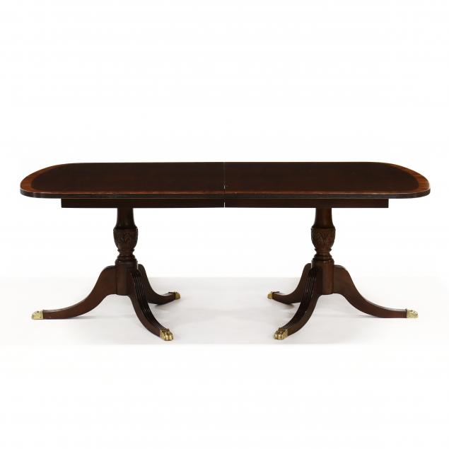 georgian-style-banded-mahogany-double-pedestal-dining-table