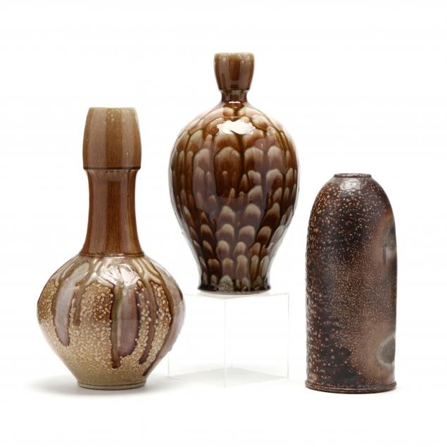 three-nc-pottery-vases-daniel-johnston-seagrove