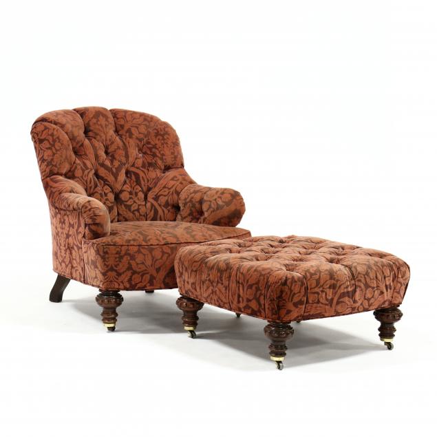 baker-tufted-barrel-back-club-chair-and-ottoman