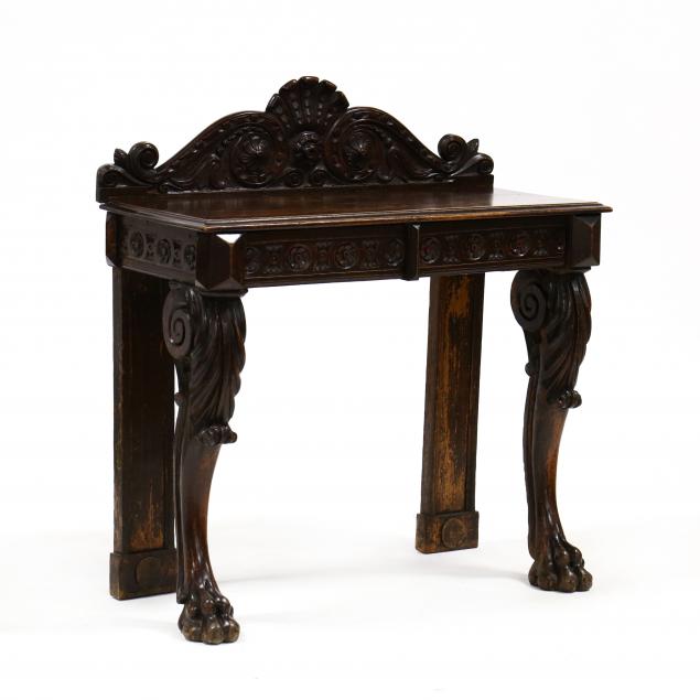 antique-english-renaissance-revival-oak-console-table