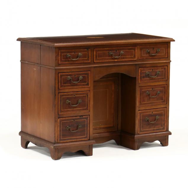 antique-continental-inlaid-kneehole-desk