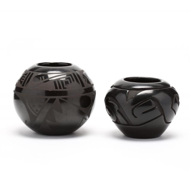 two-southwest-blackware-pottery-vessels