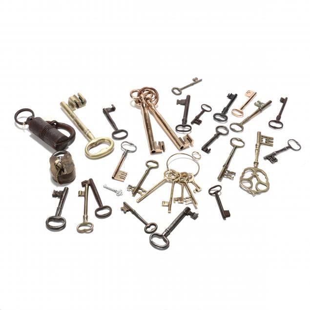 group-of-large-antique-keys-and-locks