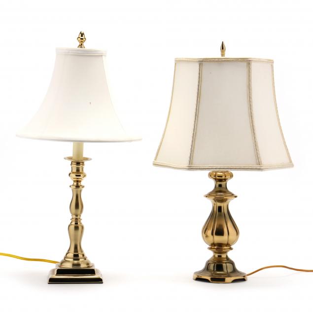 two-vintage-brass-table-lamps