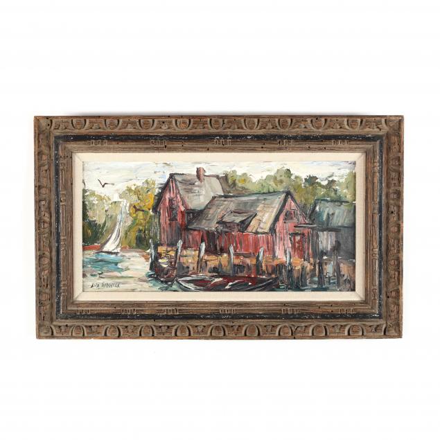 stanley-sobossek-ny-1918-1996-new-england-harbor-scene