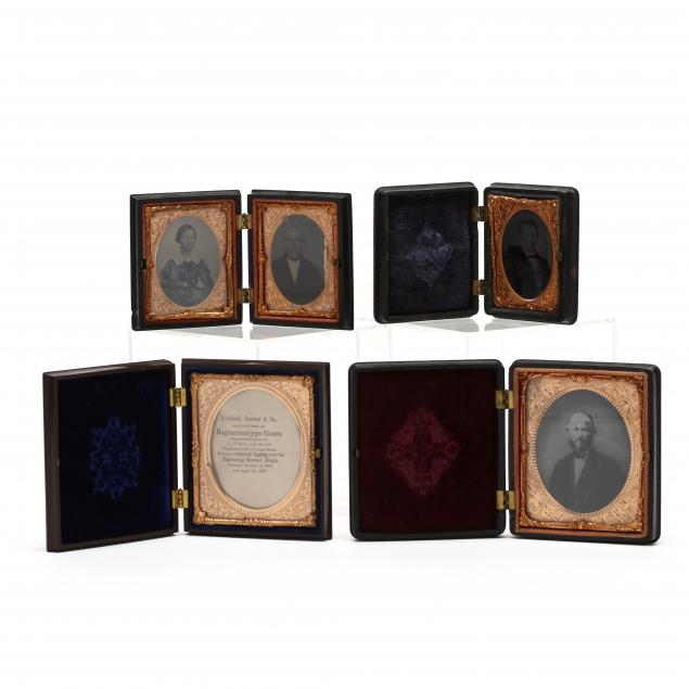 four-civil-war-era-thermoplastic-photograph-cases-with-patriotic-themes