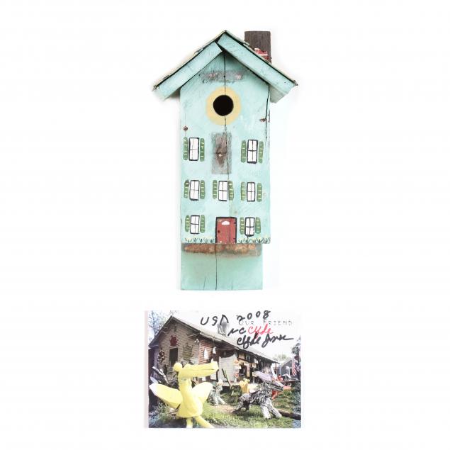 benny-carter-folk-art-birdhouse-and-a-clyde-jones-signed-booklet