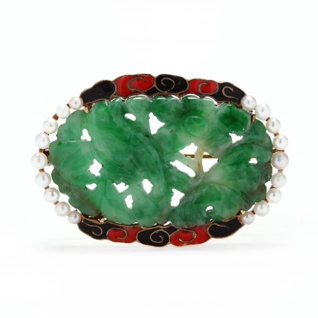 art-deco-14kt-gold-jadeite-enamel-and-pearl-brooch-cartier