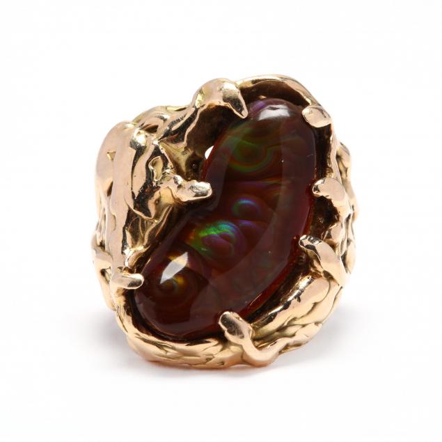 gold-and-fire-agate-ring