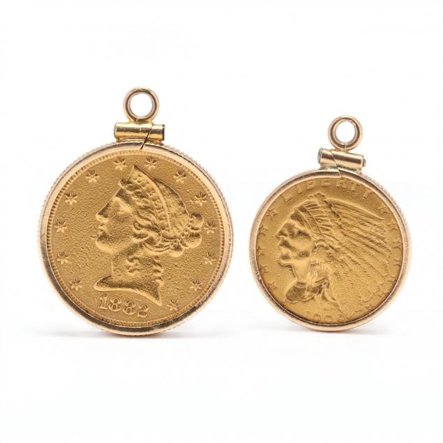 two-gold-coin-pendants