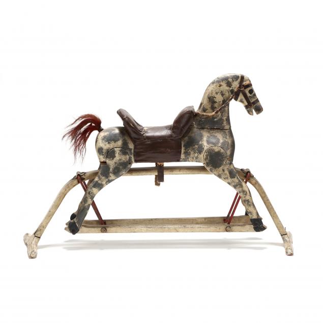 antique-carved-and-painted-wood-rocking-horse
