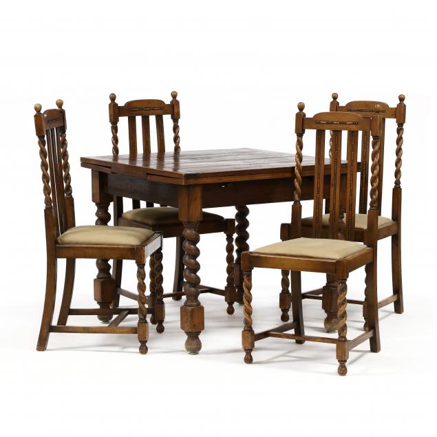 vintage-english-oak-pub-table-and-four-chairs