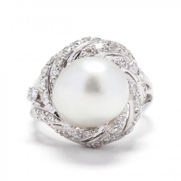 white-gold-natural-pearl-and-diamond-ring