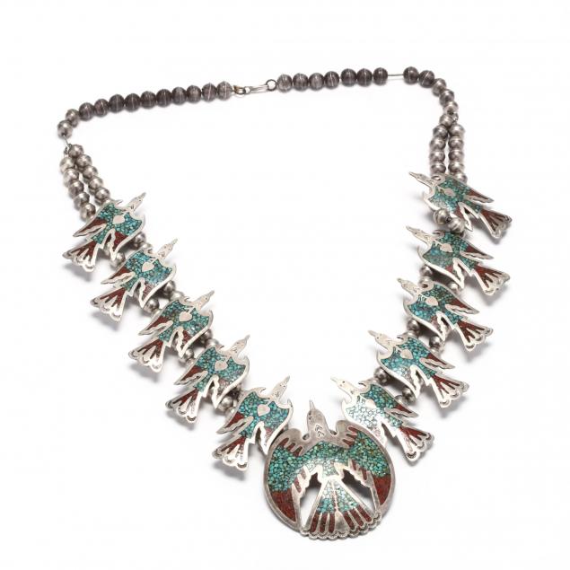 silver-southwestern-gem-set-squash-blossom-necklace