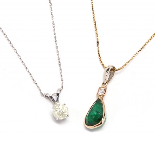 two-gold-and-gem-set-necklaces