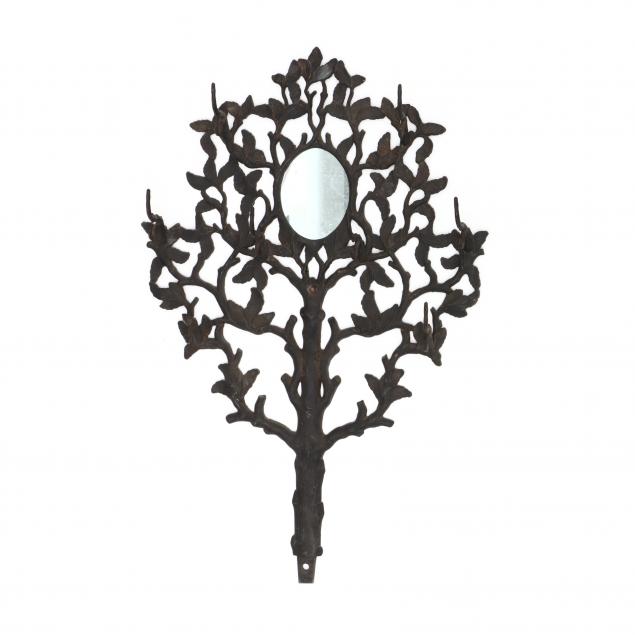 vintage-cast-iron-wall-mount-hall-tree