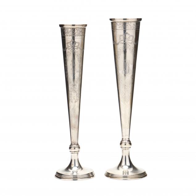 a-near-pair-of-sterling-silver-trumpet-vases-for-tiffany-co
