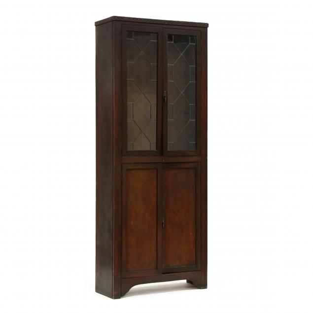 antique-american-leaded-glass-flat-wall-cabinet
