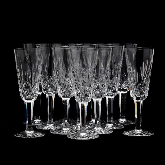waterford-group-of-twelve-lismore-champagne-flutes