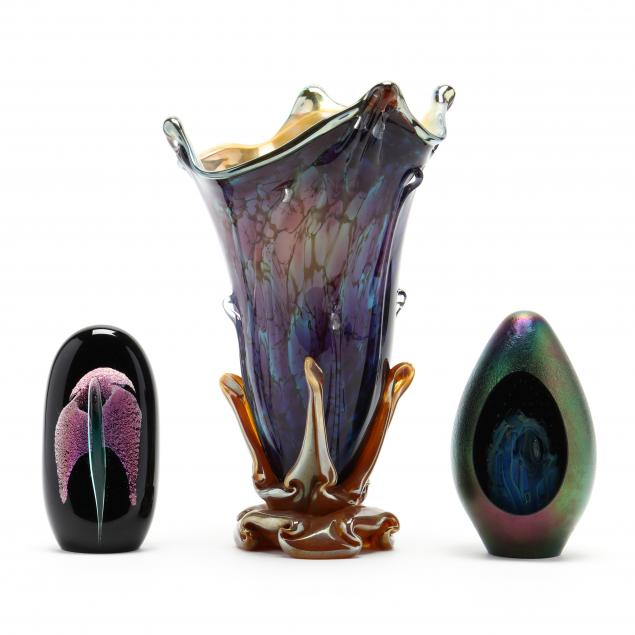 three-contemporary-art-glass-objects