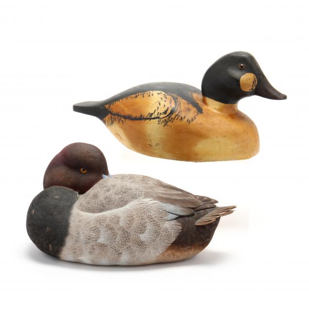 two-carved-duck-decoys