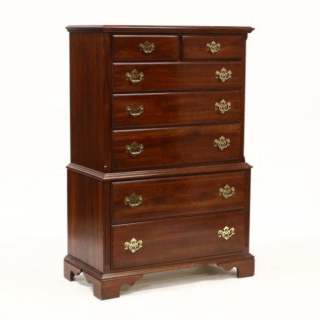 knob-creek-chippendale-style-cherry-semi-tall-chest-of-drawers