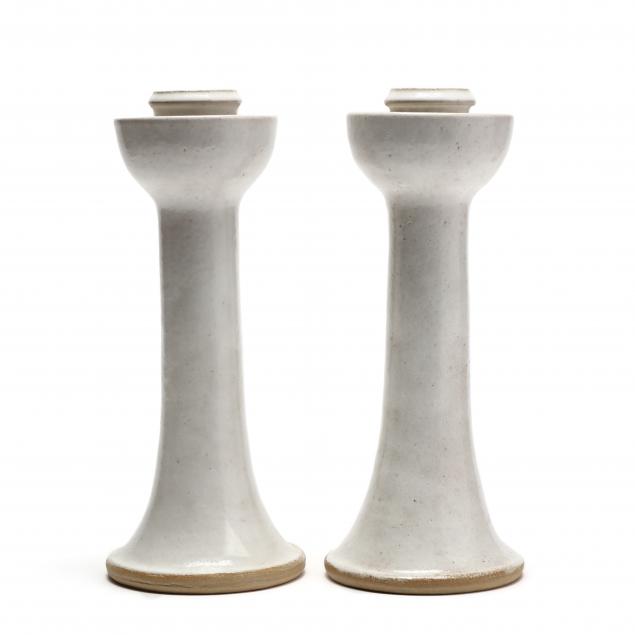 ben-owen-iii-nc-pottery-white-glazed-candlesticks