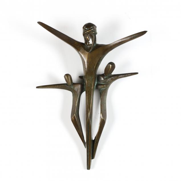mid-century-bronze-crucifix-sculpture