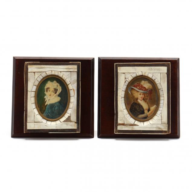 a-pair-of-vintage-portrait-miniatures