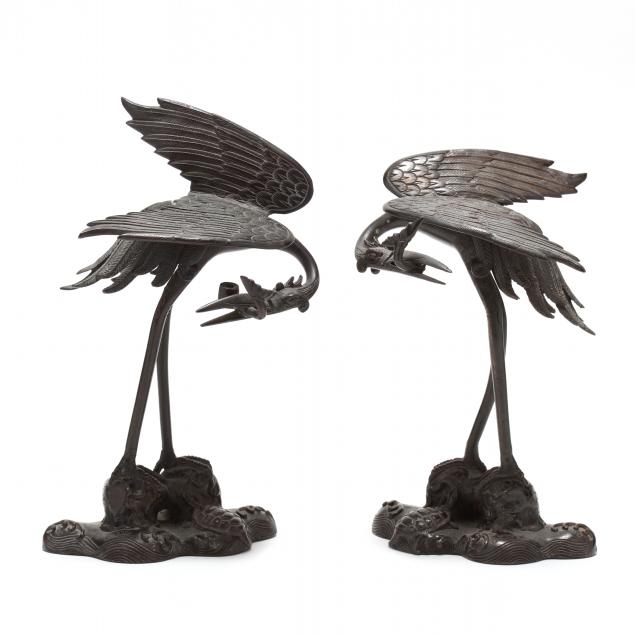 a-pair-of-japanese-bronze-cranes