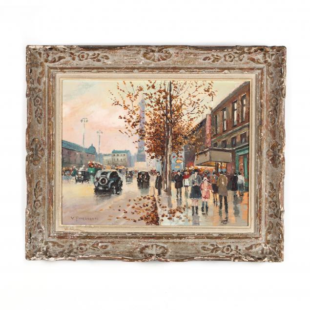 vincenzo-fioravanti-italian-20th-century-parisian-street-scene