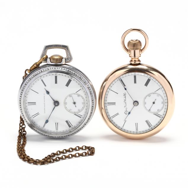 two-antique-open-face-pocket-watches-elgin