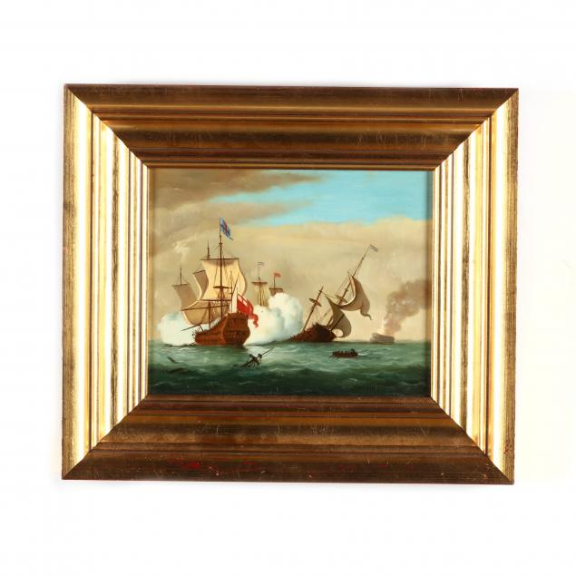 decorative-painting-of-a-maritime-battle-scene