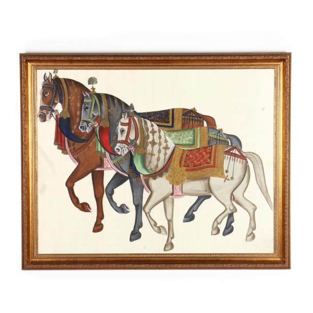 a-mughal-style-painting-of-horses