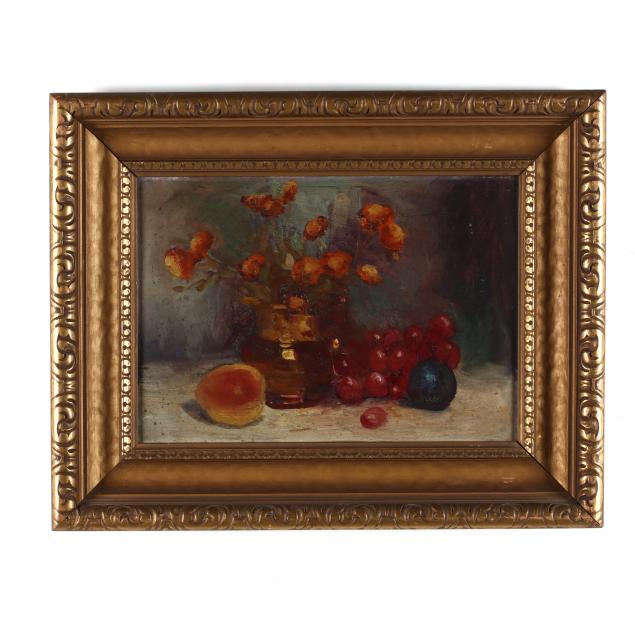 antique-still-life-painting-of-fruit-and-flowers