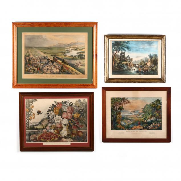 four-large-currier-ives-scenes