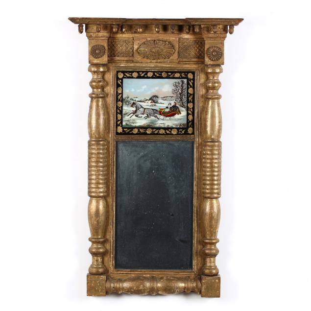 american-classical-eglomise-mirror-with-painted-victorian-sled-scene