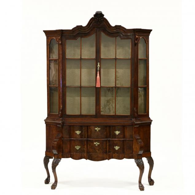 antique-baroque-style-burlwood-china-cabinet