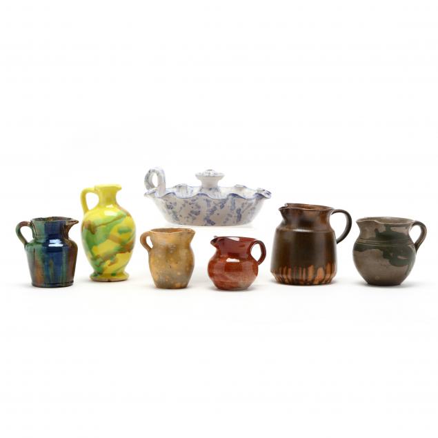 nc-pottery-grouping-of-seven