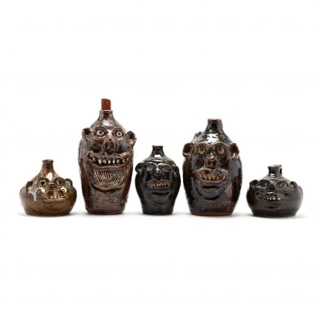 five-georgia-folk-pottery-face-jugs-marie-rogers