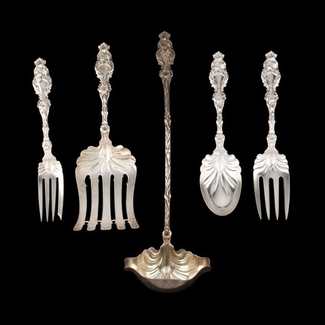 five-whiting-lily-sterling-silver-servers
